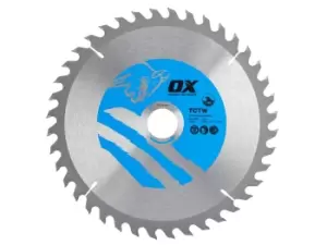 Image of OX Tools OX-TCTW-2353040 OX Wood Cutting Circular Saw Blade 235mm x 30 x 40T ATB