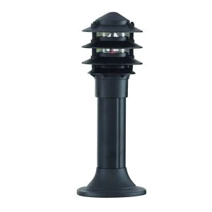 Image of 1 Light Outdoor Pedestal Bollard Light Black IP44, E27