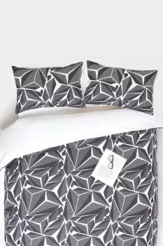 Image of Monochrome Digitally Printed Cotton Duvet Cover Set