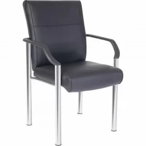 Image of Teknik Office Greenwich Leather Faced Reception Chair, Black