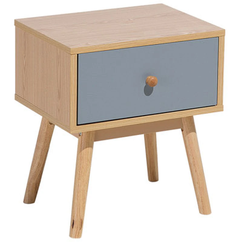 Image of Beliani 1 Drawer Bedside Table Arvada Light Brown