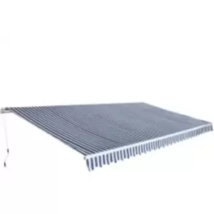 Image of Vidaxl - Folding Awning Manual Operated 600cm Blue/White Blue