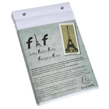 Image of Exacompta Desk Refill Pad Size 4 210mm x 135mm Plain - Pack of 5, white