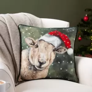 Image of Christmas Sheep Cushion Multicolour, Multicolour / 43 x 43cm / Polyester Filled