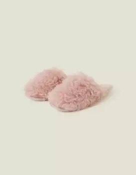 Image of Accessorize Womens Faux Fur Mule Slippers Pink, Size: S