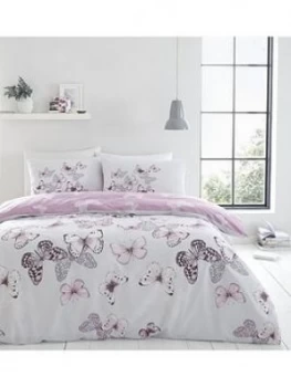 Image of Catherine Lansfield Butterflies Duvet Cover Set