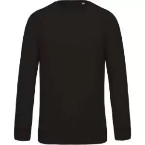 Image of Kariban Mens Organic Raglan Sweatshirt (M) (Black)