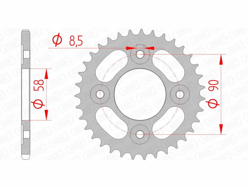 Image of AFAM Steel Standard Rear Sprocket 10117 - 420