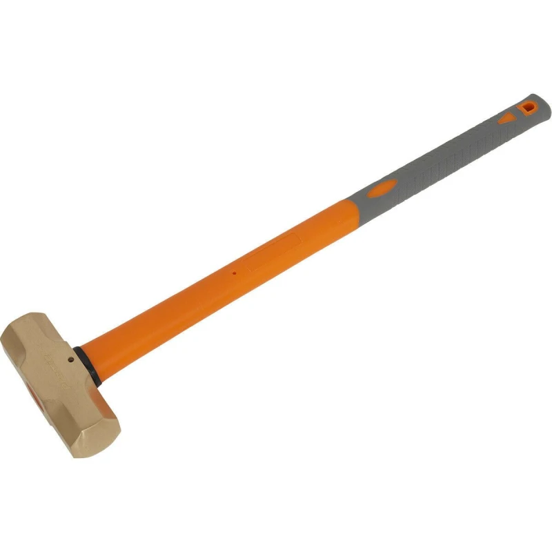 Image of Loops 6.6lb Sledge Hammer - Non-Sparking - Fibre Glass Shaft - Shock Absorbing Grip Clear