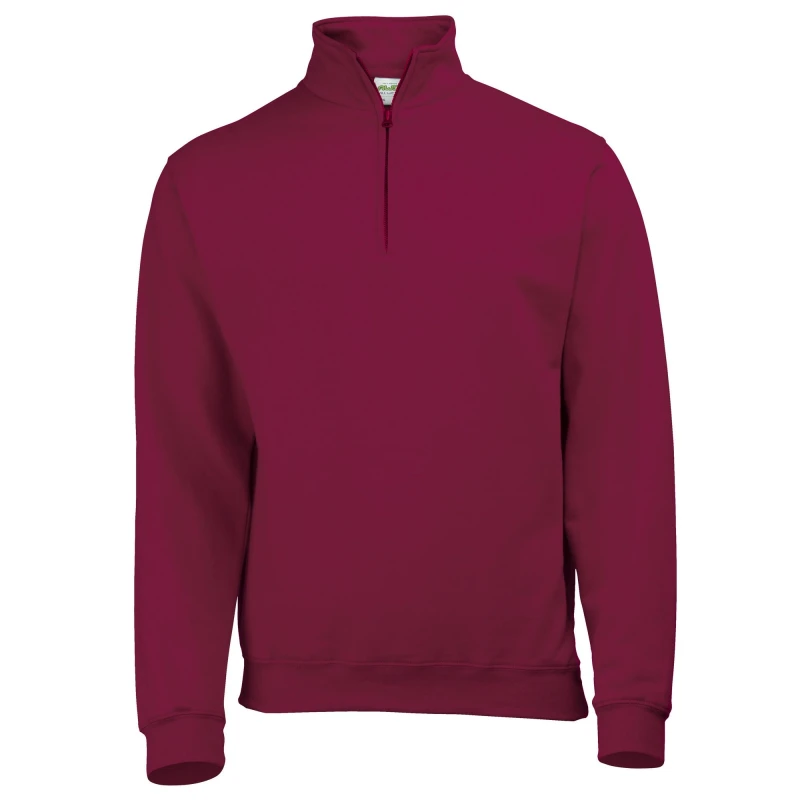 Image of AWDis AWDis Men Plain Sophomore ¼ Zip Sweatshirt in Burgundy Size: Small Burgundy S Male 5055747780161