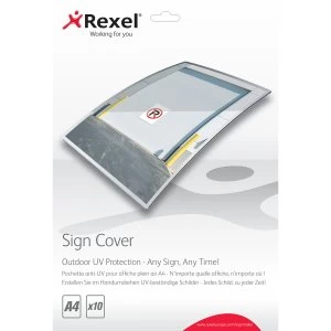 Image of Rexel 2104248 Signmaker Outdoor UV Sign Covers A4 Pack of 10