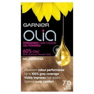 Image of Garnier Olia 7.0 Dark Blonde Permanent Hair Dye Blonde