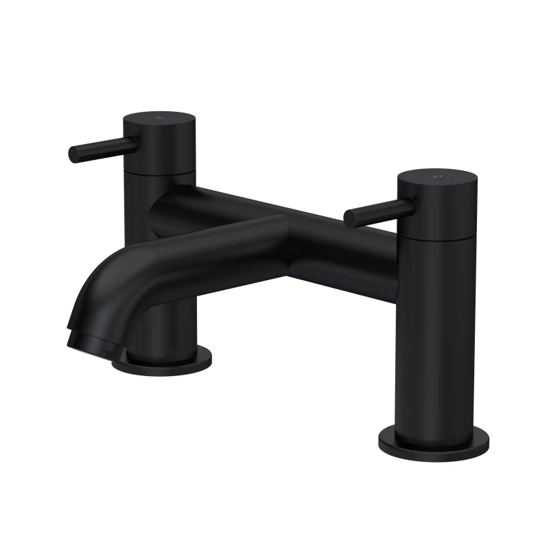 Image of BALTERLEY Round Minimalist Deck Mounted Bath Filler Tap - Matt Black Balterley BTB403