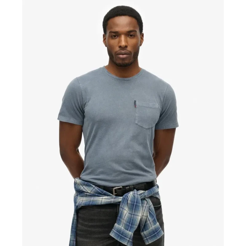 Image of Superdry T-Shirt with pocket Superdry Classic Essential Bleu Male M