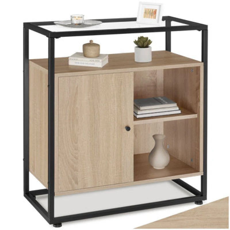 Image of Tectake Sideboard Coventry - Industrial Wood Light, Oak Sonoma