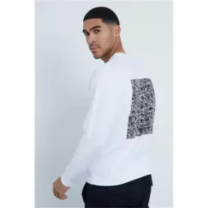 Image of I Saw It First White Tot Cat Messy Cat Black Print Sweatshirt - White