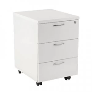 Image of Jemini 3 Drawer Mobile Pedestal White KF74148
