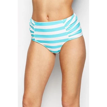 Image of Jack Wills Clayton High Waisted Bikini Bottoms - Aqua Strip