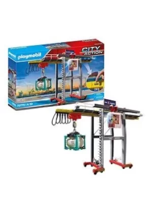 Image of Playmobil 70770 City Action Cargo Crane With Container