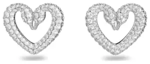 Image of Swarovski 5625535 UNA Swan Neck Heart Earrings Jewellery