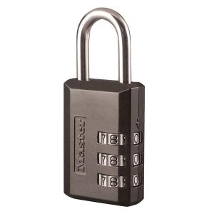 Image of Master Lock 647D 30mm Combination Padlock 3 Digit Selectable Brass Shackle Black
