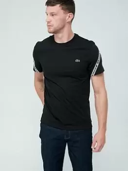 Image of Mens Lacoste Regular Fit Printed Bands T-Shirt Size 9 - 4XL Black