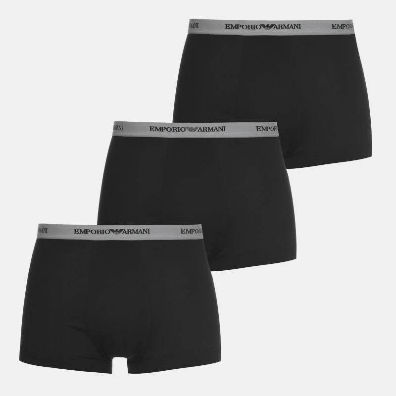 Image of Emporio Armani Core 3 Pack Boxer Shorts Black 00120 male Small