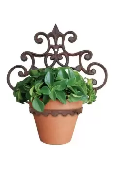 Image of Brown Cast Iron Parisian Style Single Flowerpot Holder