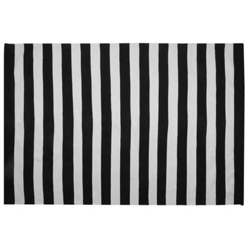 Image of Beliani Outdoor Rug Tavas Black/ White 160 X 230 Cm
