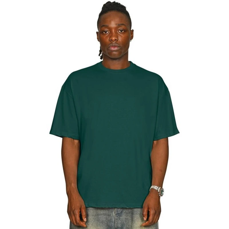 Image of Casual Classics Mens Combed Ringspun Cotton Oversized T-Shirt in Dark Green Size: XS Dark Green Male XS