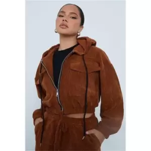 Image of I Saw It First Tan Cord Hoodie - Brown