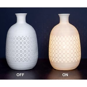 Image of Kirigami Porcelain Bottle Lamp Daisy UK Plug