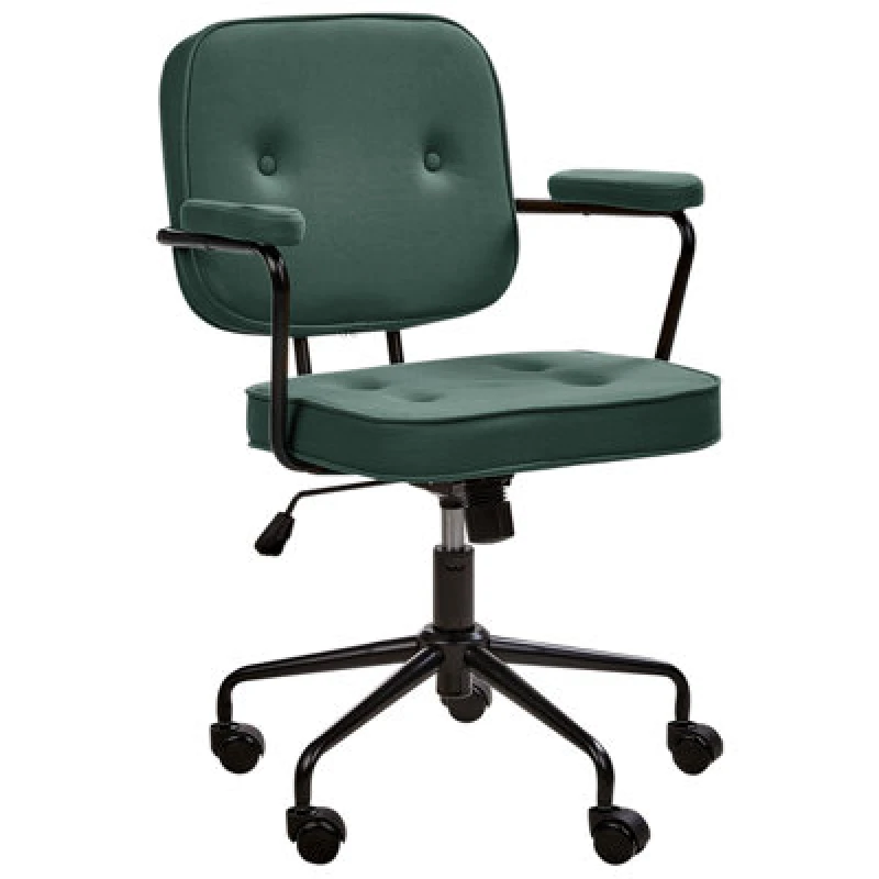 Image of Beliani Desk Chair Pawnee Fabric Dark Green