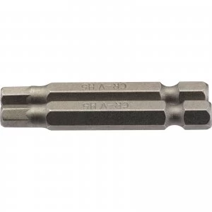 Image of Draper Hex Screwdriver Bit Hex 5mm 50mm Pack of 2