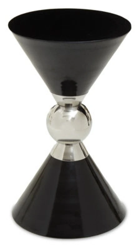 Image of Orsina Black & Chrome Side Table, Geometric Design Bedside Table, Contemporary End Table For Lounge, Bedroom