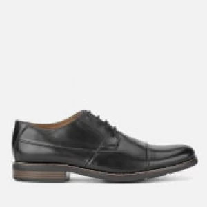 Image of Clarks Mens Becken Cap Leather Derby Shoes - Black - UK 9
