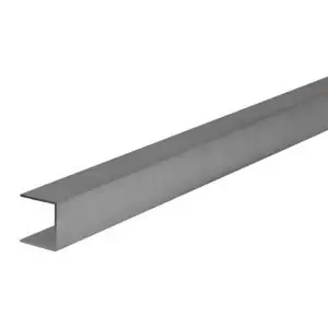 Image of Alukap Xr Silver Effect C-Shaped Profile Capping Strip, (L)4M (W)16mm