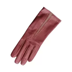 Image of Eastern Counties Leather Womens/Ladies Sadie Contrast Panel Gloves (M) (Taupe/Oxblood)