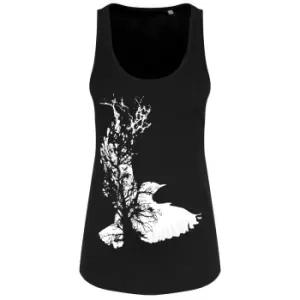 Image of Grindstore Crow Tree Ladies Black Floaty Tank (Extra Extra Large) (Black)