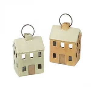Image of Ceramic Houses T-Light Holders (Set of 4)