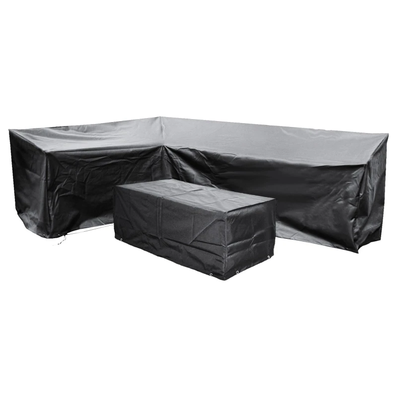 Image of Cozy Bay Acorn Ezbreathe Left L Shape Patio Set Cover In Black