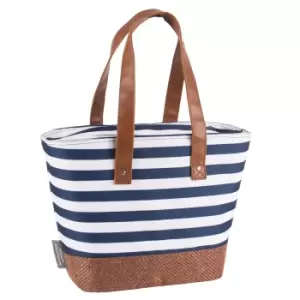 Image of Summerhouse Coast 15L Insulated Shoulder Tote Bag - Navy & White