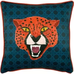 Image of Untamed Cheetah Cushion Blue - Blue - Furn.