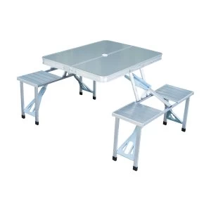 Image of Outsunny Aluminum Portable Picnic Table Chair Set