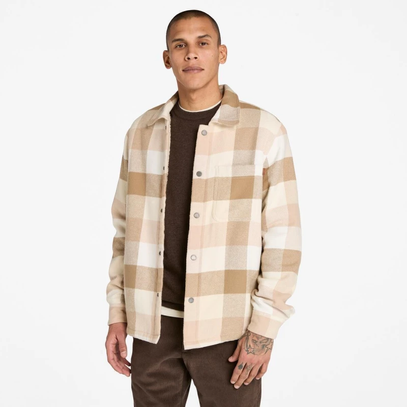 Image of Timberland Mens Timb Sherpa Overshirt Angora male S