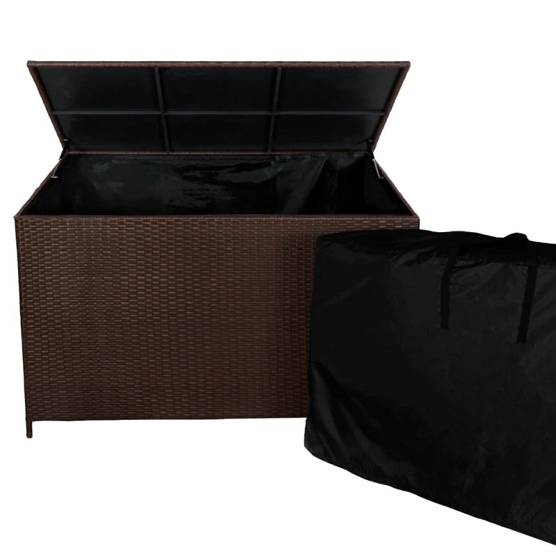 Image of Monster Shop Rattan Cushion Storage Box - Brown, Brown 212735