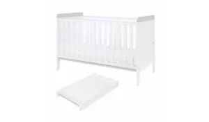 Image of Tutti Bambini Rio Cot Bed & Changer with Mattress - White