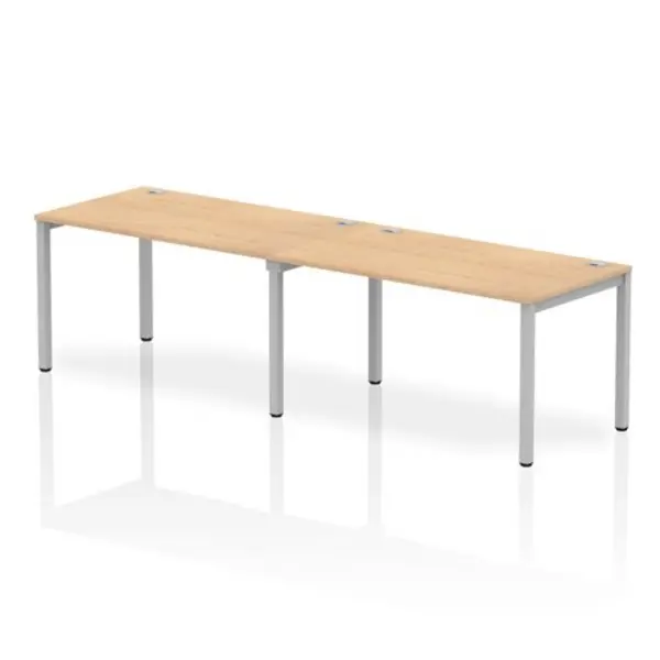 Image of Impulse Bench Impulse Bench Single Row 2 Person 1400 Silver Frame Office Bench Desk Maple IMBS214MPES