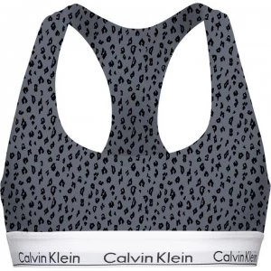 Image of Calvin Klein Modern Cotton Logo Bralette - Sav Cheeta Pewt