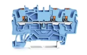 Image of Wago 2202-1304 Terminal Block, Dinrail, 3Ways, 12Awg